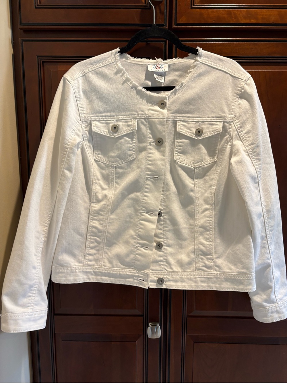 NWOT OSO Casuals White Denim Jacket - XL